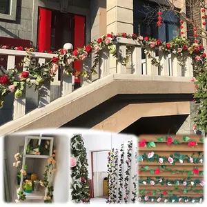 Silk Rose Flower Garland – 2.3M Wedding & Home Décor Vine
