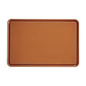 KitchenAid Classic Plastic Cutting Board with Perimeter Trench and Non Slip Edges, Dishwasher Safe, 12 x 18 inch, Scorched Orange