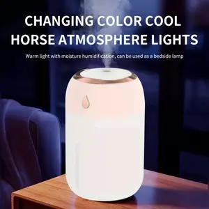 RGB Cooling Base Humidifier & Fog Maker, Adjustable Fog Mode, USB-Powered, Compact Desktop Humidifier for Home, Office, Gaming Setup, Bedside Lamp