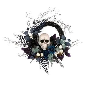 24 in. Halloween Skull Wreath