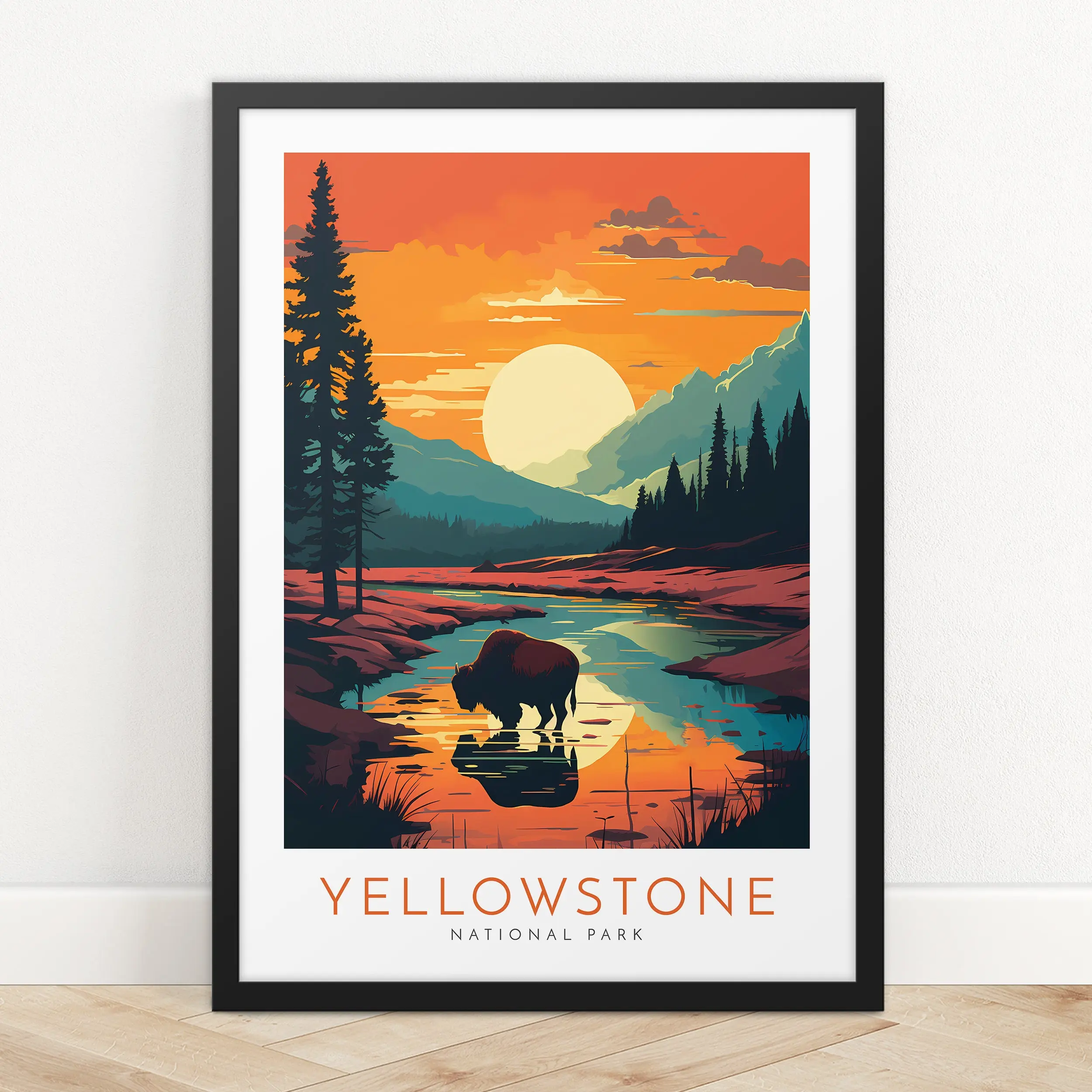 Yellowstone National Park Travel Poster Wall Art Print Yellowstone Poster