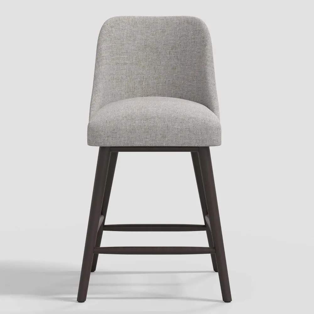 Geller Counter Height Barstool: Black Wooden Frame Ergonomic Backrest - Threshold