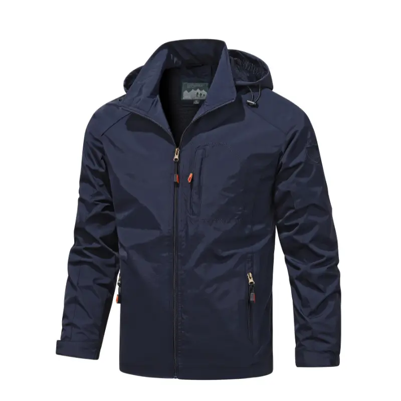 [Popular Choice] Men's Lightweight Packable Stand Collar Hooded Sports Jacket - Windbreaker for Running, Hooded Jacket