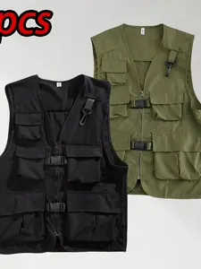 Unisex Multi-Pocket Work Vest Set, Practical Functional Design, Ideal for Outdoor Activities, Fishing, Photography, Hiking, Camping