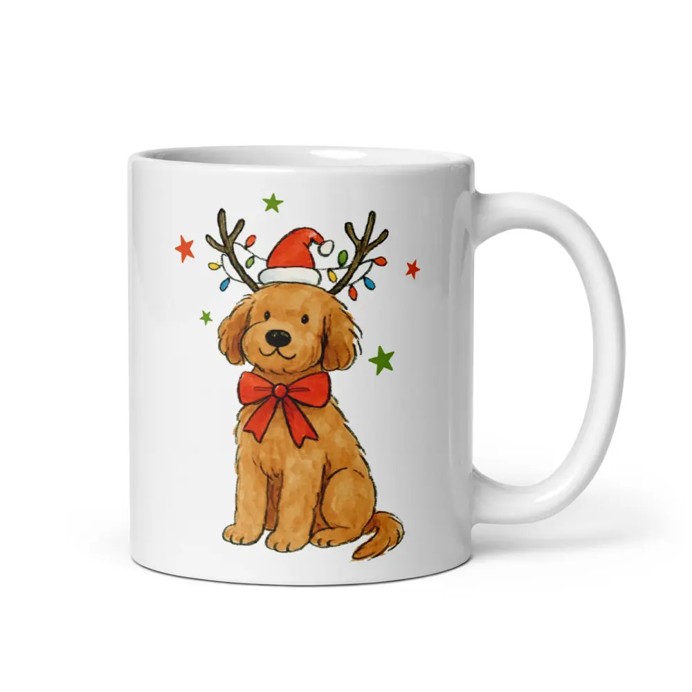 Cute Goldendoodle Christmas Coffee Mug Xmas Gift for Dog Lover Mom Dad