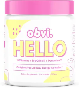 Obvi Hello - Energy Supplement for Women - Clarity Supplement with Natural Focus Support - Daily Brain Support - Gluten-Free & Non-GMO - 60 Count (30 Servings)
