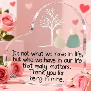 Sea Glass Blue Heart Crystal Acrylic Plaque, Valentine's Day Gift for Lover, Christmas Gift, Friendship Gift, Desktop Decor, Bedroom Decor, Shelf Decor, Home Decor