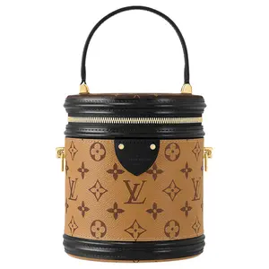 Louis Vuitton Cannes Monogram Canvas and Leather Trim Bucket Bag for Women, Small, Brown