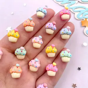 20pcs Mixed Resin Mini Colorful Painted Love Cake Ice Cream Flat back Stone Figurines DIY Scrapbook Christmas Decor Jewellery Accessories Crafts