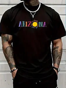 100% Cotton COLORFUL ARIZONA DESIGN Souvenir T-Shirt Women's Men's Graphic Tee Crew Neck summer vacation Tops