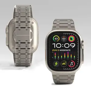 Stainless Steel Watch Band, 1 Count Watch Band for Apple Watch Ultra-2 9/8/7/SE2/6/5/4/3/2/1, Smart Watch Accessories for Men & Women