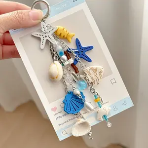 1 new Starfish Keychain Ocean series pendant Starfish Keychain bag pendant car pendant