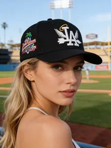 Unisex Streetwear Hip Hop Hat, La Letter Baseball Cap, Coconut Tree Pattern Sunshade, Ideal for Sports, Playtime, Daily Wear