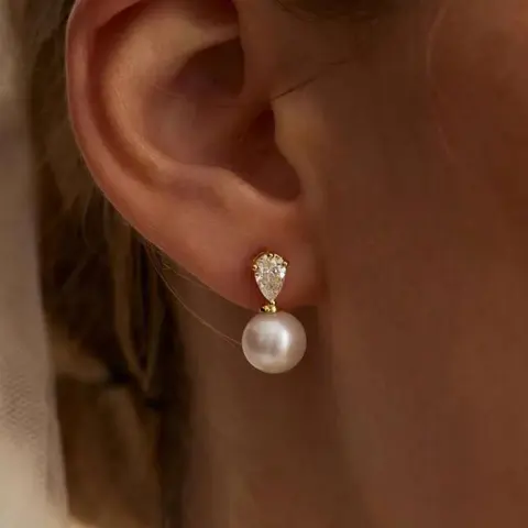 Zircon Pearl Bride Earrings, Fashion Earring, Elegant Hypoallergenic Wedding Jewelry, Perfect for Weddings, Parties, Dates, Daily Wear, Comfortable and Skin-Friendly