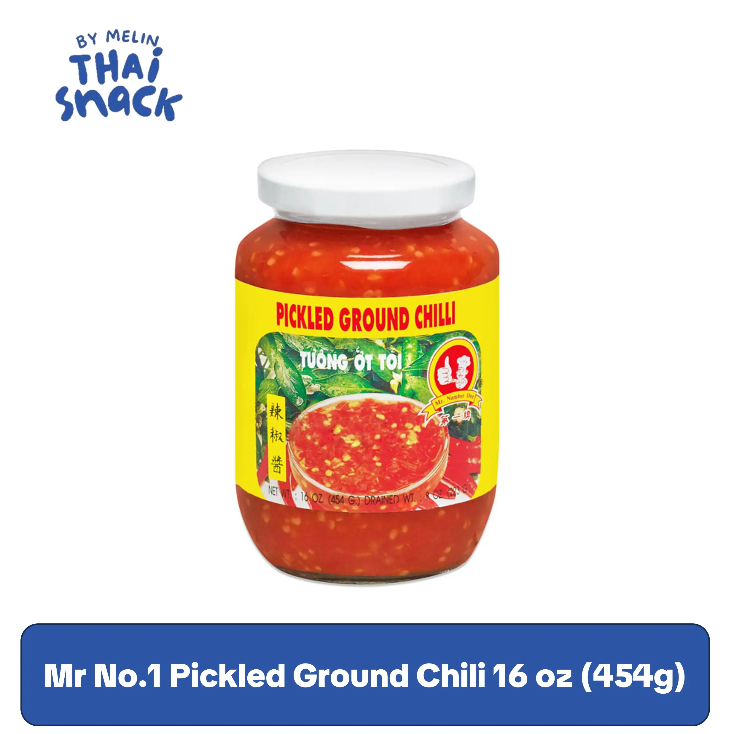 Mr.No.1 Spicy Ambient Garlic Pickled Ground Chili Hot Sauce, 16 oz (454g) - Flavorful Cooking Seasoning Staple, Condiments
