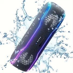 Portable Wireless Speaker, Speaker with Colorful Flashing Lights, 25W Super Bass 24H Playtime, 100ft Range, TWS Pairing for Outdoor, Home, Party, Beach, Travel