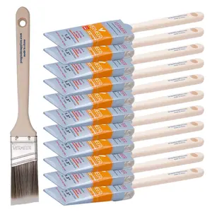 Vermeer Paint Brushes - 12-Pack - 1.5" Angle Brushes for All Latex and Oil Paints & Stains - Home Improvement - Interior & Exterior Use
