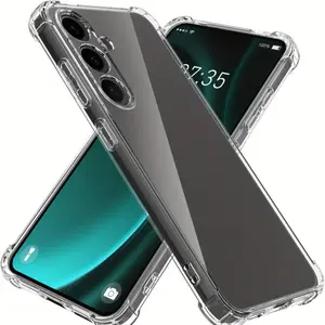 Suitable for Samsung Galaxy S25/S24/S23/S22/S21/S20 Mobile Phone Case, Transparent Anti-fall Transparent Protective Mobile Phone Case, Soft Elastic Tpu Shockproof Buffer Pad, Casing