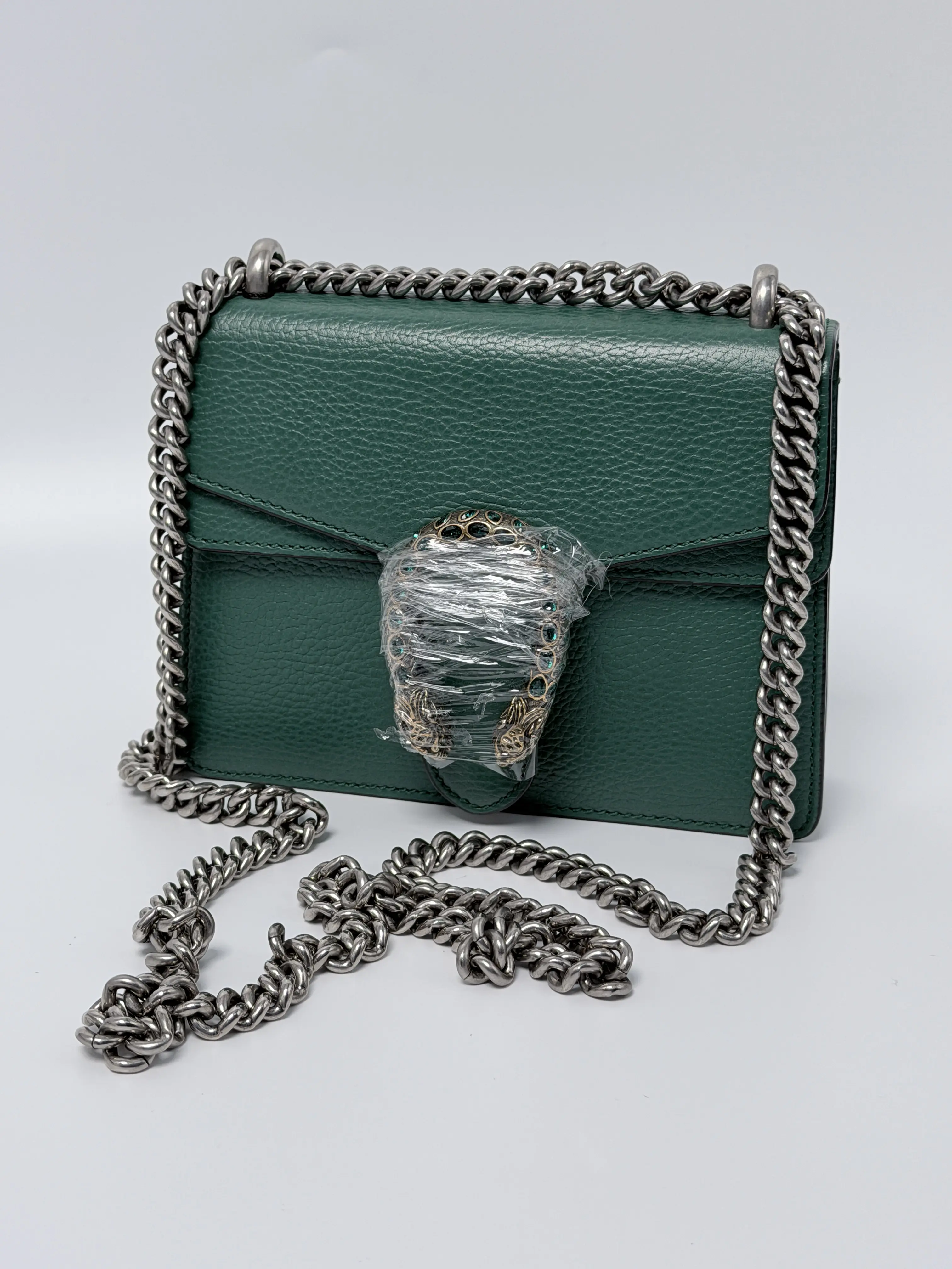 Pre-owned GUCCI leather Crossbody Bags Dionysus Green Chain Shoulder Bag HB014GG