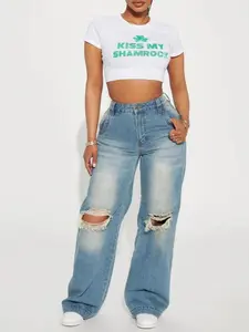 Drew Drop Waist Baggy Jeans - Medium Wash