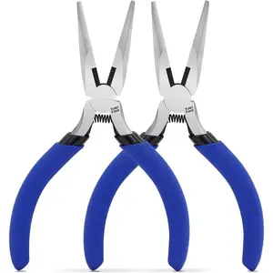 5 Inch  Pliers, 2 Pack  Nose Pliers Tool with Wire , Small Long Nose Pliers Spring  for  Making, DIY Crafts, Electronics Repair, Precision Work