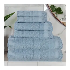 Superior Rolla Cotton Geometric Jacquard 6 Piece Towel Set