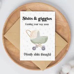 Funny Baby Shower Card, Pregnancy gift fOr expecting mOm, Greeting Card with Envelope