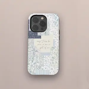 Christian Coquette Phone Case, Patchwork Cute Jesus God Bible Verse Cover, Religious Gift, iPhone 17 16 15 14 13 12 Pro Max, Samsung S25 S24
