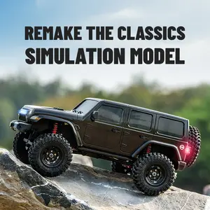 1:18 Scale Replica 4WD RC Rock Crawler, Licensed Off-Road RTR Car with Oil Shocks, Full Proportional Control, All-Terrain Capability, Has Remote Control, Includes Cells for Adults & Kids Climbing