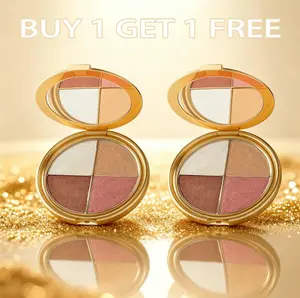 【Buy 1 Get 1 Free】Glow Eyeshadow Blush Palette 4 in 1 Highlighter Blush Eyeshadow Natural Radiance Glass Skin Finish Long Lasting A Gift for Mom, Spoil Her with Care and Love Makeup Facial Flawless Radiant Cosmetic Powder cheek palette