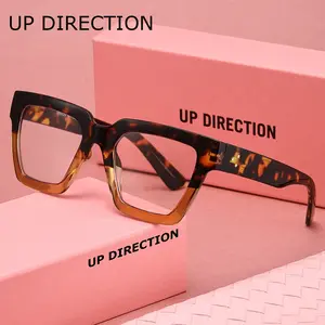 Fashion Brand Reading Glasses with Silicone Nose Pads, Dual Color Design, Lightweight & Comfortable, Anti-Slip, Perforated Feet, Pair with Glasses Chains, Reading Eyeglasses, Reading Eyewear