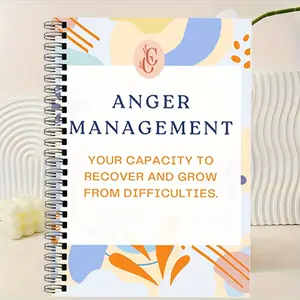 Teenagers & Adults Anger Management Workbook, Self-Regulation Skills, Therapeutic Exercises, Cbt Consulting, Cognitive Behavioral Therapy, Cover with Floral Design