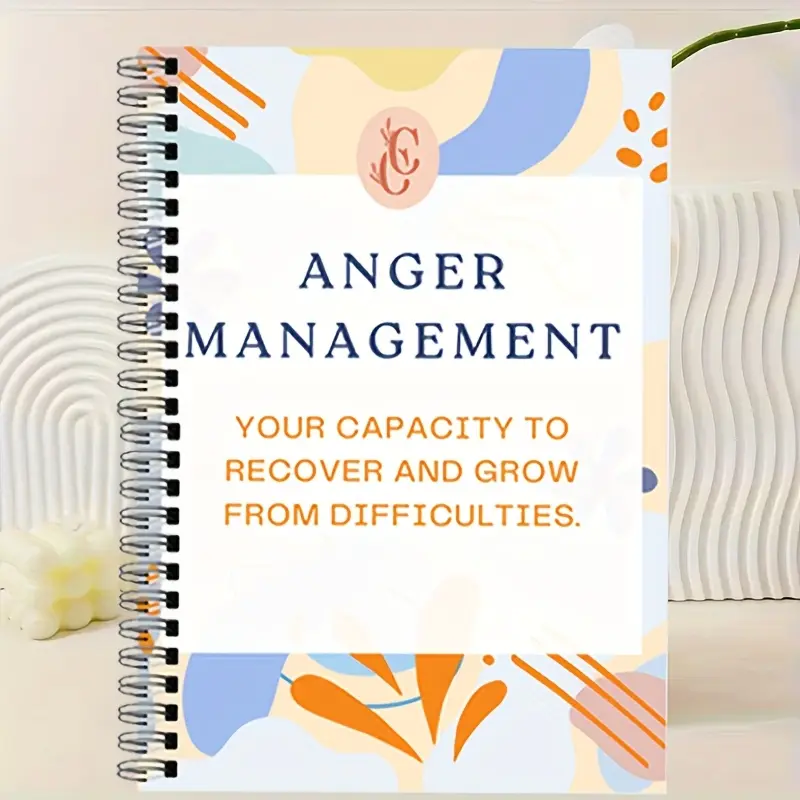 Teenagers & Adults Anger Management Workbook, Self-Regulation Skills, Therapeutic Exercises, Cbt Consulting, Cognitive Behavioral Therapy, Cover with Floral Design