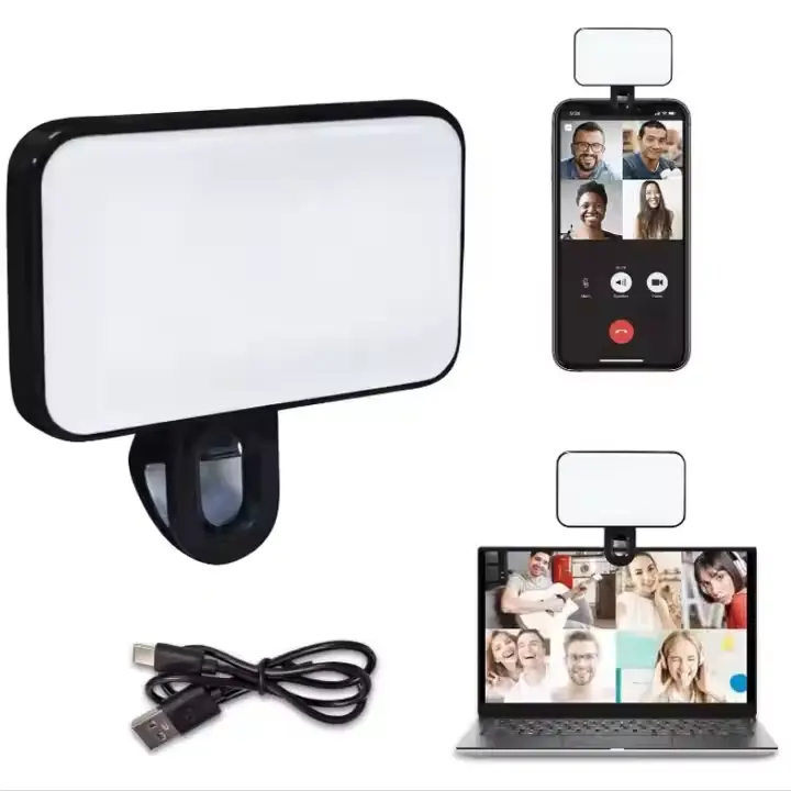 Portable Selfie fill light | Rechargeable Camera light for iPhone | Selfie Light for Smartphone, Tablet & Laptop | Multifunctional LED for Cellphone