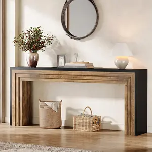 Tribesigns 70.9-Inch Farmhouse Wooden Console Table for Living Room, Entryway, Hallway - Black and Brown Tribesigns 70.9-Inch Farmhouse Wooden Console Table for Living Room, Entryway, Hallway - Black and Brown