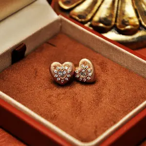 Product Title: Heart-shaped Diamond Earrings