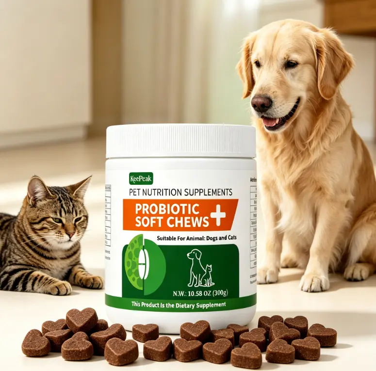 Probiotic Soft Chews For Dogs Cats 4B CFU Pet Supplement Gut Health Support Digestive Immunity Daily Care Treats