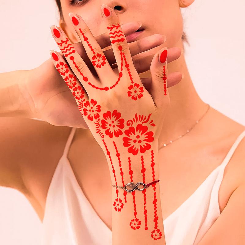 12 Large Hollow Tattoo Templates, Creative Reusable Body Art Stencils for Henna, Easy Application, Perfect for Beginners & Professionals