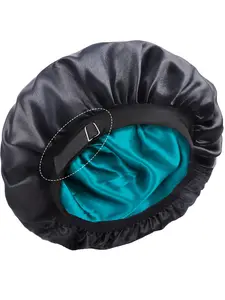 Double Layer Silk Bonnet for Sleeping Cap Adjustable Elastic Band Stain Bonnet for Women and Men Curly Hair Protection Daily Use Adjustable Satin Bonnet