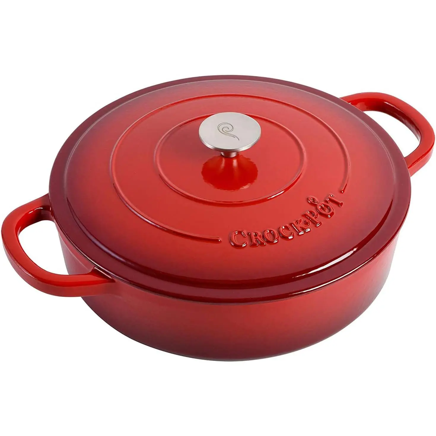 Crock-Pot Crock Pot Artisan Enameled Cast Iron Braiser W/Lid, 5 Quart, Scarlet Red