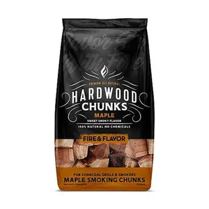 Fire & Flavor Premium All Natural Smoking Wood Chunks, 4 Pounds, Maple