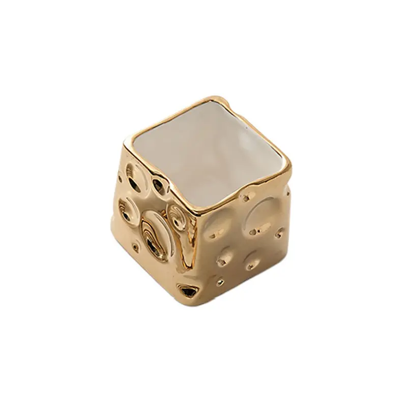 Electroplated gold cheese jar