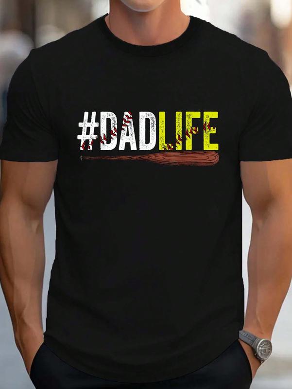 100% Cotton Mens Funny Dad Life Softball Baseball Daddy Sports Father's Day T-Shirt Women's Men's Graphic Tee Crew Neck summer vacation Tops