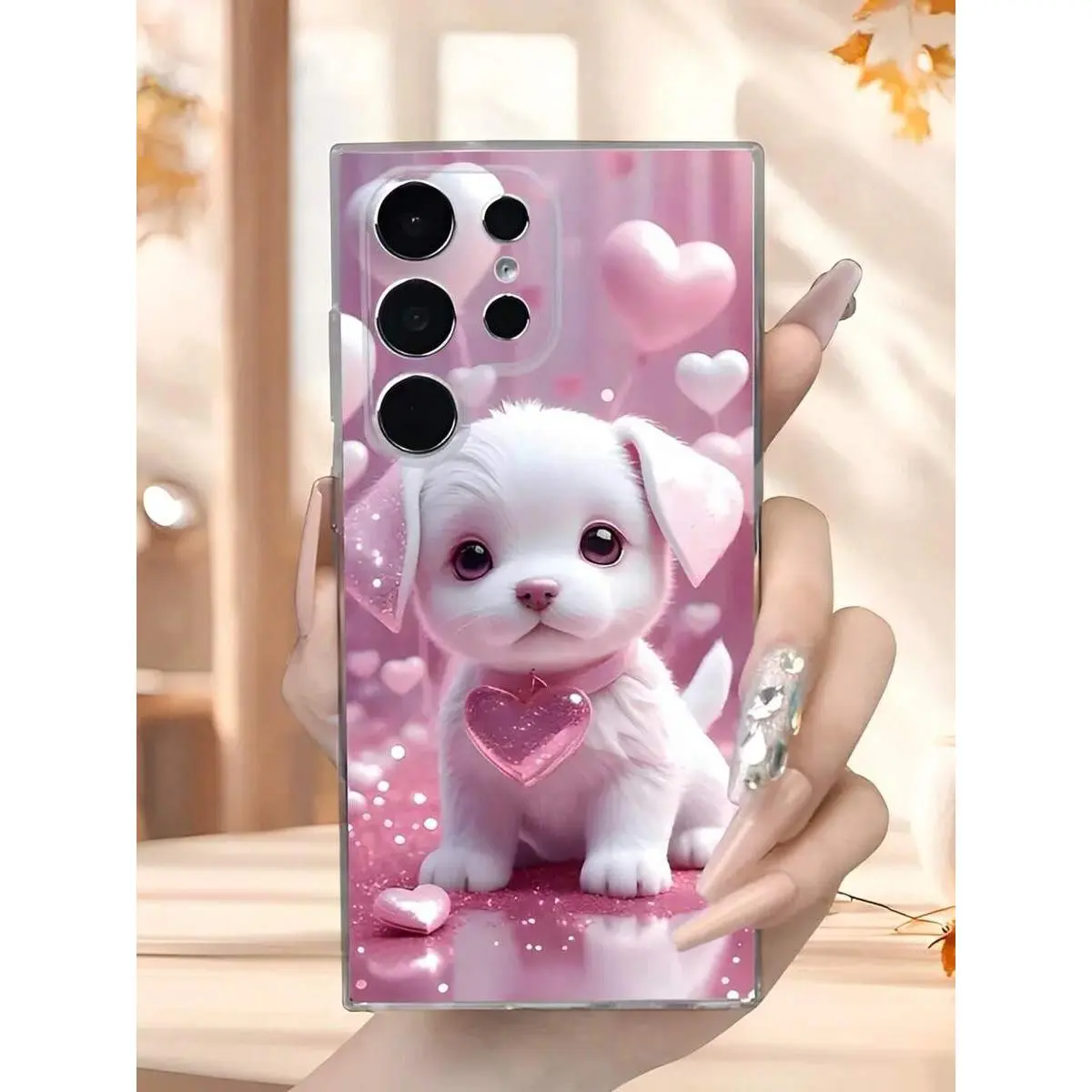 A Puppy With A Heart Phone Case Suitable For Compatible With Samsung Galaxy S21/22/23/24/25 Ultra/FE+,A73/72/71/55