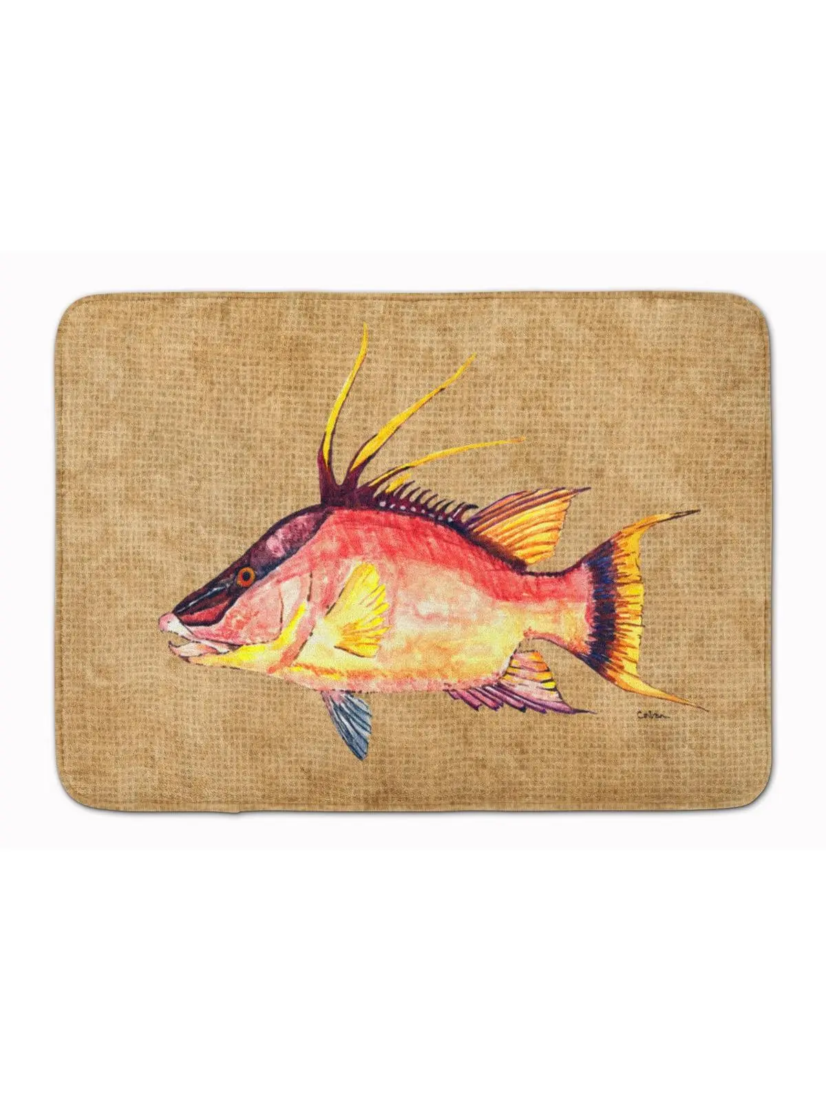 Carolines Treasures Hog Snapper Indoor Rug, 19" h x 0.25" w x 27" l, Full-Cushion Memory Foam, Machine Washable Mat
