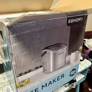 Product Review of EUHOMY Ice Maker Countertop with Handle, 26lbs in 24Hrs, 9 Ice Cubes Ready in 6 Mins, Auto-Cleaning Portable Ice Maker with Basket and Scoop, for Home/Kitchen/Camping/RV. (2024 New Silver) Utensils from k**y