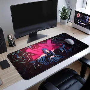Jinx Graffiti Mouse Pad, Powder Keg Desk Mat, Madcap Gaming Mousepad, Large Jinx Desk Mat, Extended Jinx Mousepad