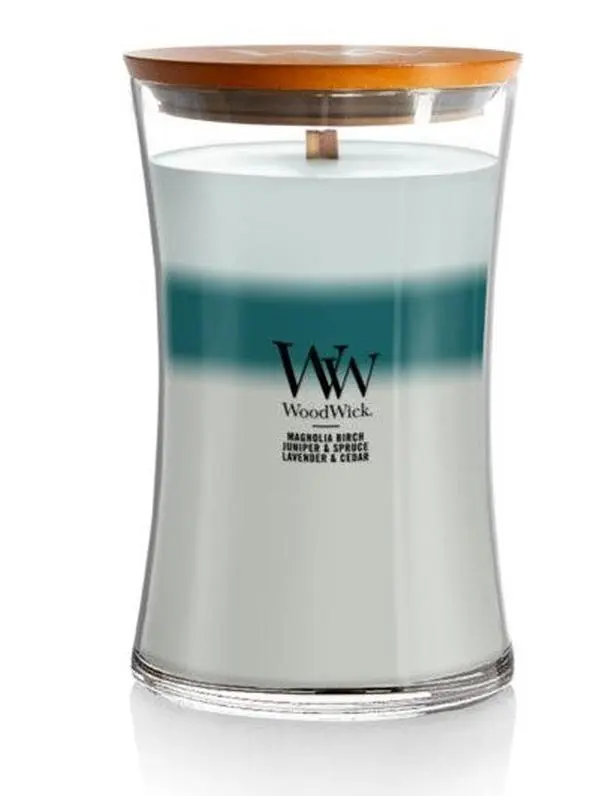 ICY WOODLAND WoodWick Trilogy 22oz Medium Jar Candle - 3-in-1 Home Decor Candle