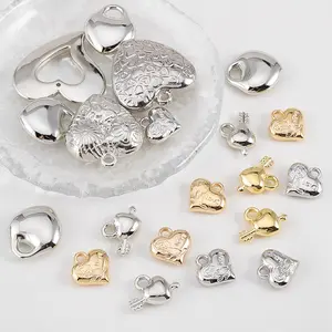 Hollow Style Heart-Form Plastic CCB Pendants - 100PCS/Lot or 10PCS Option, Cute Smooth Carving, for DIY Jewelry Enthusiasts’ Necklaces, Bracelets, Earrings, Choking Hazard Small Parts