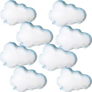 Cloud Balloons, 8 Pcs 30 Inch Mylar Foil Helium Large Cloud Balloons For Birthday Party Baby Shower Wedding Bridal Shower Blue White Themed Party Decorations Supplies